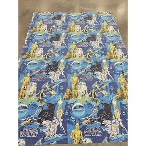 Star Wars Flat Twin Sheet and Pillow Case Vintage 1977 BIBB Made in U S A
